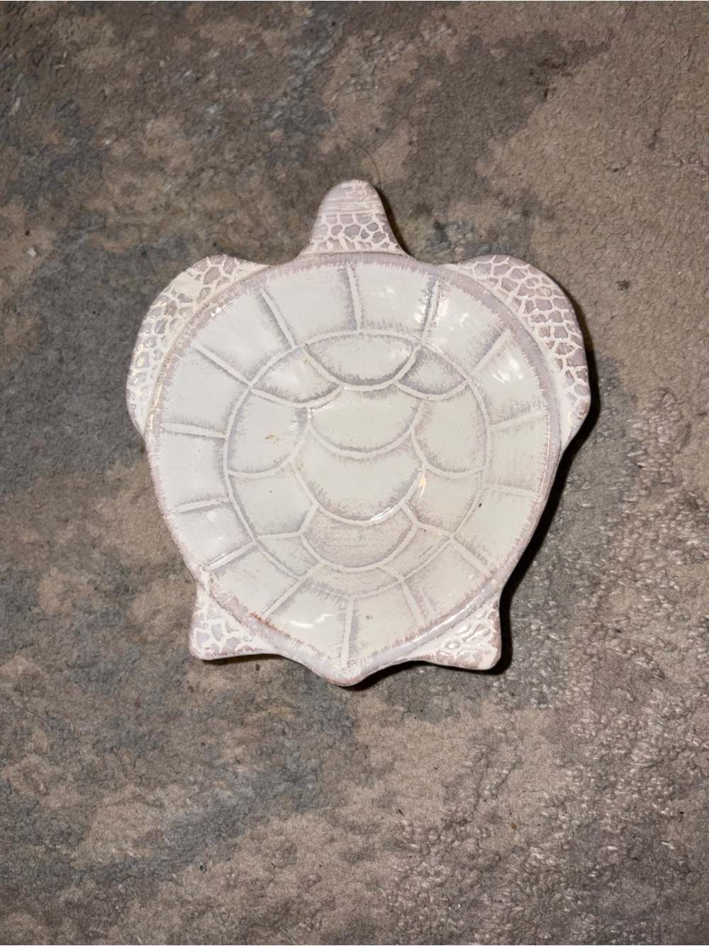 Rustic Turtle Ceramic Decorative Dish in White - Trinkets, Rings, Decor